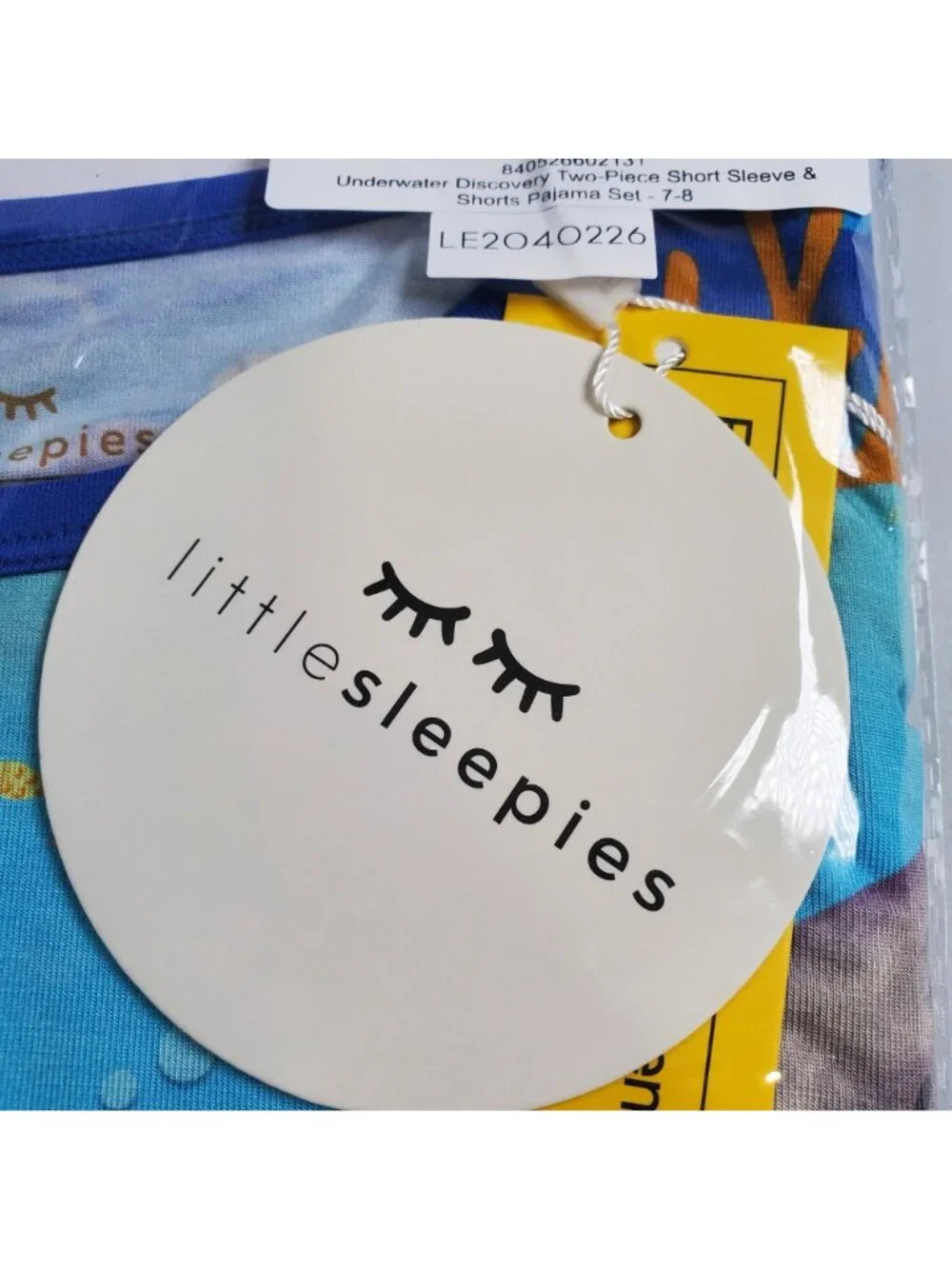 Little Sleepies Underwater Discovery Two Piece Pajama Set Kids Size 7 - 8 Y NWT